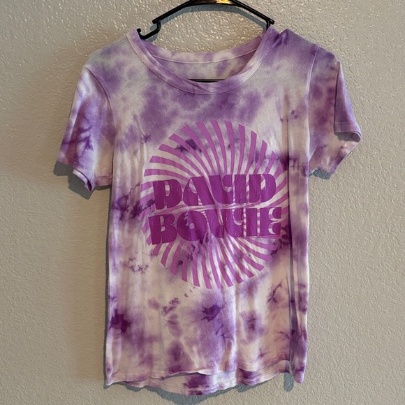 Chaser David Bowie Purple Tie-Dye Graphic T-Shirt - Picture 1 of 5